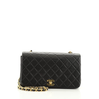 Chanel Vintage 3 Way Full Flap Bag Quilted Lambskin Small