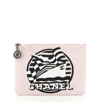 Chanel La Pausa Bay Pouch Printed Canvas 