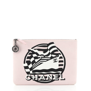 Chanel La Pausa Bay Pouch Printed Canvas 