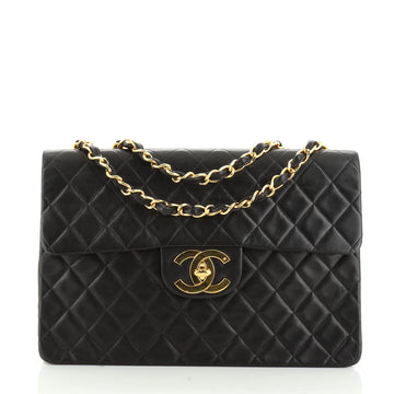 Chanel Vintage Classic Single Flap Bag Quilted Lambskin Maxi