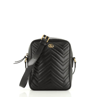 GG Marmont Zip Messenger Bag Matelasse Leather Small