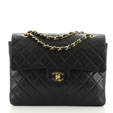 Vintage Square Classic Double Flap Bag Quilted Leather Medium