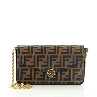 F Is Fendi Envelope Crossbody Bag Inlaid Zucca Leather