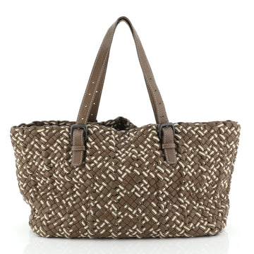 Belted Tote Woven Leather Medium