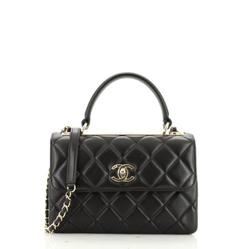 Trendy CC Top Handle Bag Quilted Lambskin Small