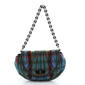 Balenciaga Chain Link Flap Shoulder Bag Wool Small