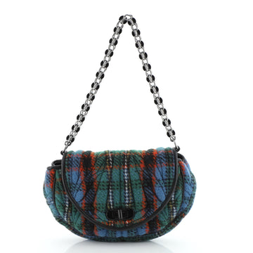 Balenciaga Chain Link Flap Shoulder Bag Wool Small