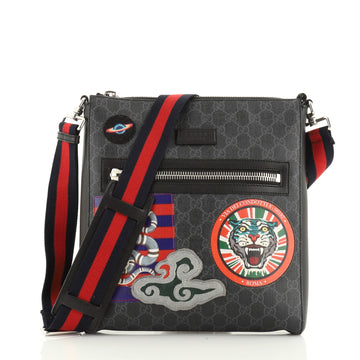 Night Courrier Zip Messenger GG Coated Canvas with Applique Medium