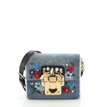 Lucia Shoulder Bag Embellished Denim Mini