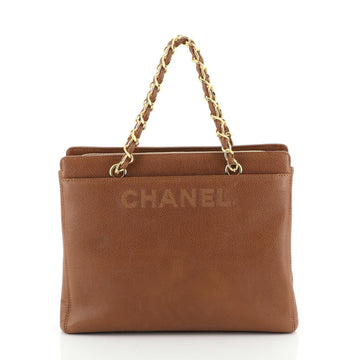 Vintage Logo Chain Tote Caviar Medium