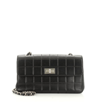 Chocolate Bar Accordion Reissue Flap Bag Quilted Lambskin East West