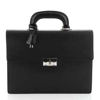 Double Gusset Briefcase Diamante Leather Large