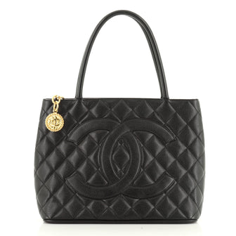 Medallion Tote Quilted Caviar