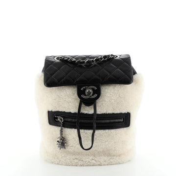 Mountain Backpack Shearling with Quilted Calfskin Small