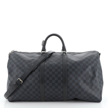 Keepall Bandouliere Bag Damier Cobalt 55 Interior Color: Black
