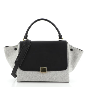 Tricolor Trapeze Bag Leather and Felt Medium