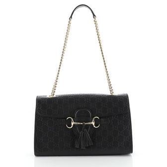 Emily Chain Flap Bag Guccissima Leather Medium