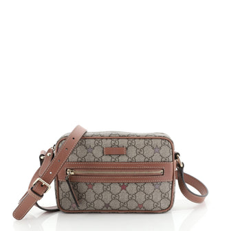 Zip Messenger Bag Printed GG Coated Canvas Small