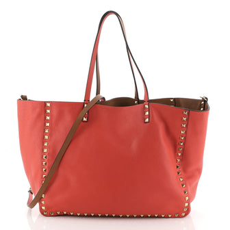 Valentino Rockstud Reversible Convertible Tote Leather Medium