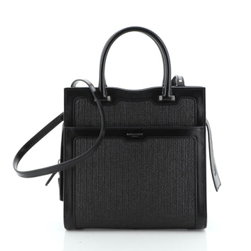 Uptown Tote Raffia with Leather Small