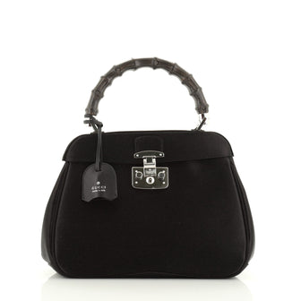 Gucci Lady Lock Bamboo Top Handle Bag Satin Medium