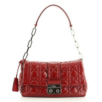 New Lock Flap Bag Cannage Quilt Patent Small