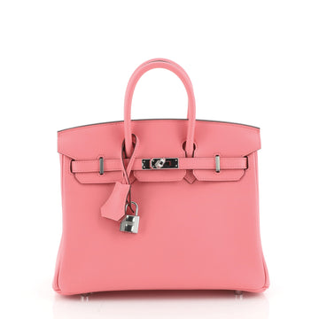 Birkin Handbag Rose Lipstick Swift with Palladium Hardware 25