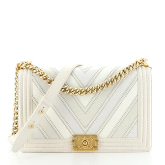 Boy Flap Bag Chevron Caviar and Calfskin Old Medium