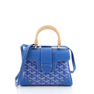 Saigon Top Handle Bag Coated Canvas with Leather Mini