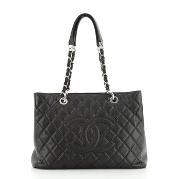 Grand Shopping Tote Quilted Caviar