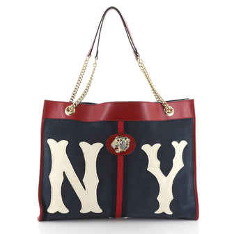 Gucci Rajah Chain Tote Suede with Applique Large