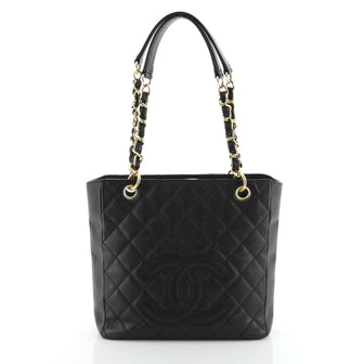 Petite Shopping Tote Quilted Caviar