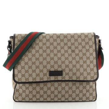 Messenger with Web Strap Bag GG Canvas Medium