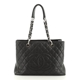 Grand Shopping Tote Quilted Caviar