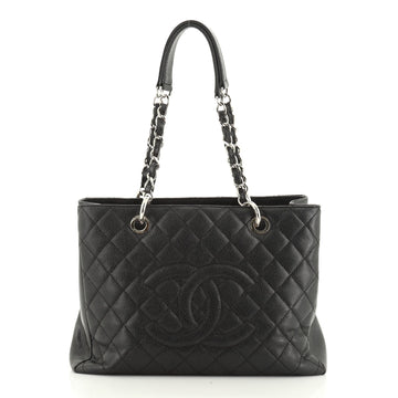 Grand Shopping Tote Quilted Caviar