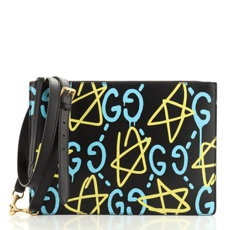 Zip Messenger Bag GucciGhost Leather Large