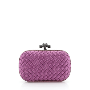 Bottega Veneta Box Knot Clutch Intrecciato Satin Small
