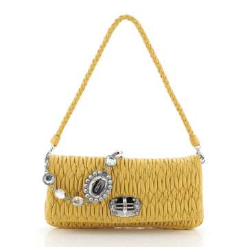 Miu Miu Crystal Clutch Matelasse Leather Medium