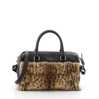 Classic Baby Duffle Bag Leather with Fur