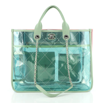 Coco Splash Shopping Tote Quilted PVC With Lambskin Medium
