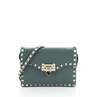 Rockstud Flip Lock Flap Bag Leather Small