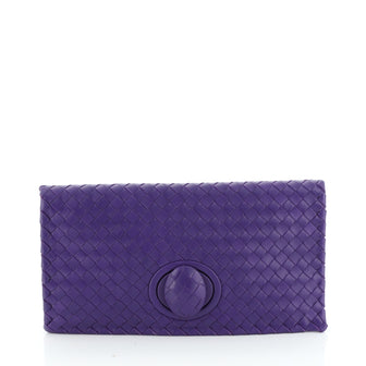 Fold Over Turnlock Clutch Intrecciato Nappa