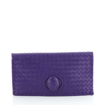 Fold Over Turnlock Clutch Intrecciato Nappa