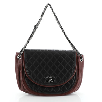 Twist Crescent Flap Bag Quilted Lambskin