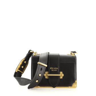 Prada Cahier Chain Crossbody Bag City Calf and Saffiano Small
