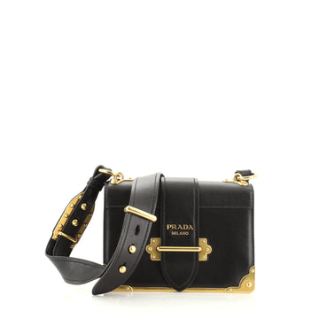Prada Cahier Chain Crossbody Bag City Calf and Saffiano Small