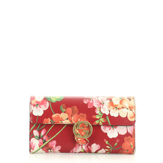 Gucci Icon Continental Wallet Blooms Print Leather 