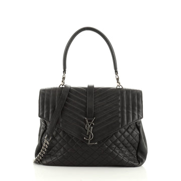 Saint Laurent Classic Monogram Slouchy Top Handle Bag Mixed Matelasse Leather Large
