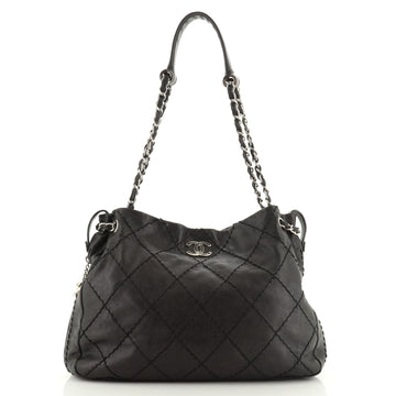 Expandable Zip Around Tote Quilted Leather Large