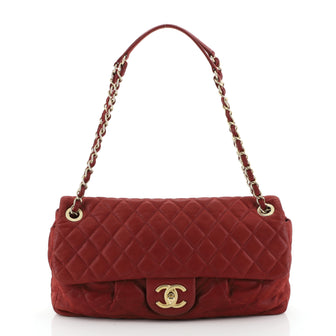 Coco Pleats Flap Bag Quilted Iridescent Calfskin Large
